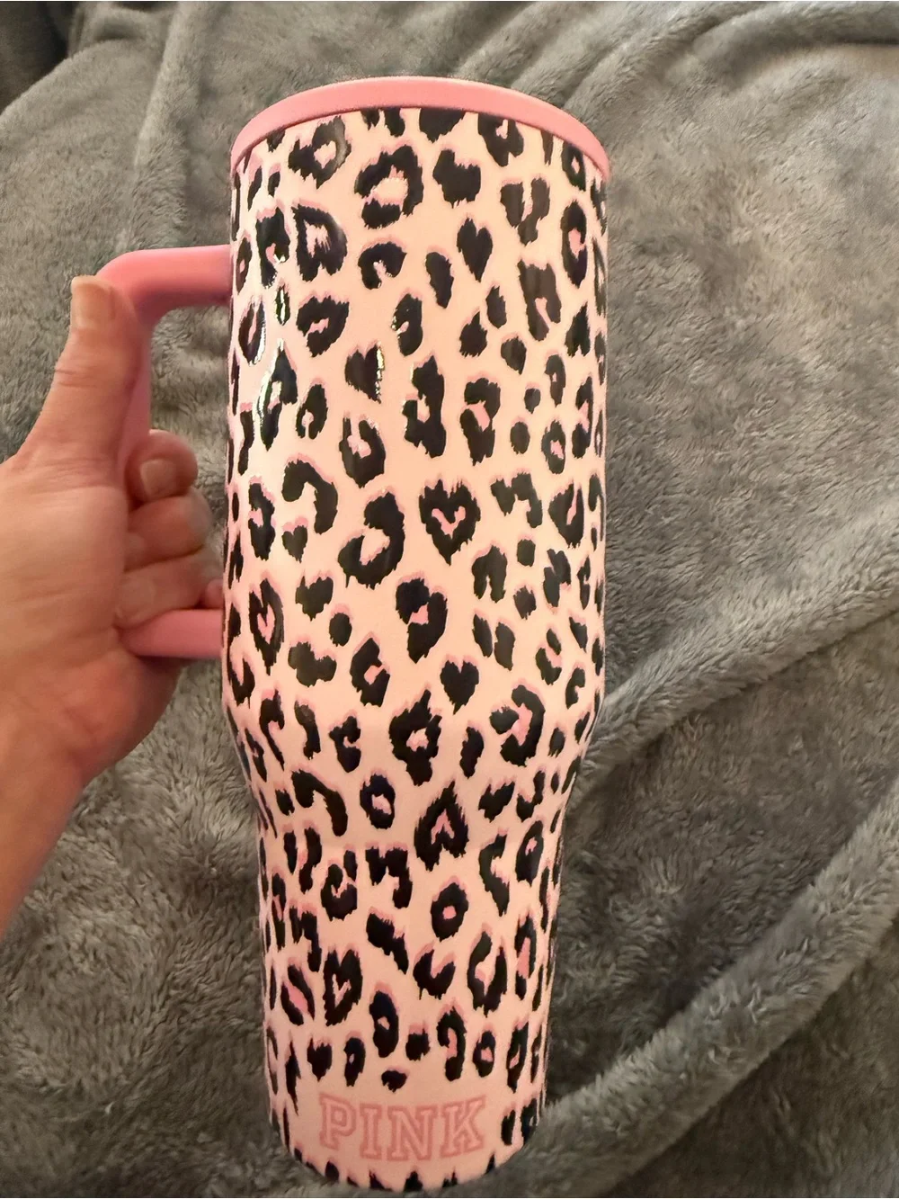 HydroJug Pink Leopard Insulated Travel Mug with Handle